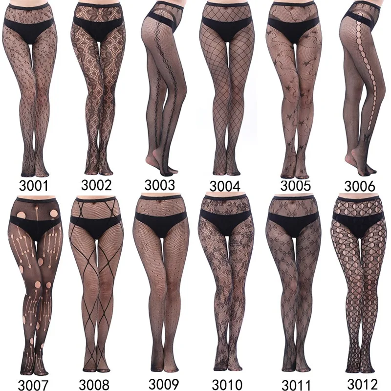 Mature Women Sexy Lingerie Stocking Sexy Floral Star D Fishnet High Waist  Pantyhose Tights Stockings