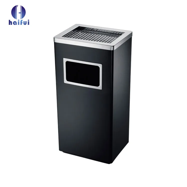 Hotel and restaurant lobby use stainless steel swing lid rubbish bins