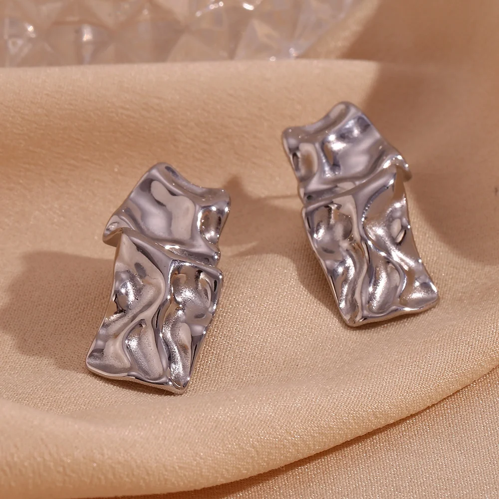 Irregular Square Stud Earrings for Women Tarnish Free Jewelry Aretes Y Accesori Por Mayor