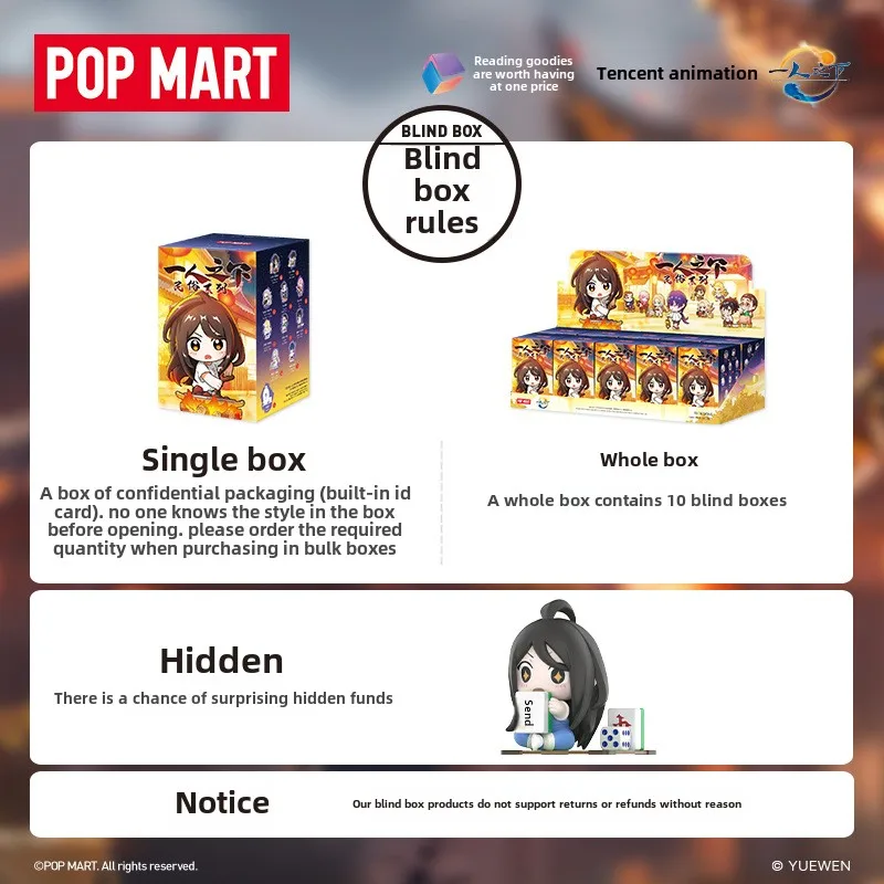 Оптовая продажа Pop Mart под одной Народной серией ПВХ фигурки в виде слепых коробок милые игрушки подарочные украшения для мальчиков с изображением замороженных персонажей