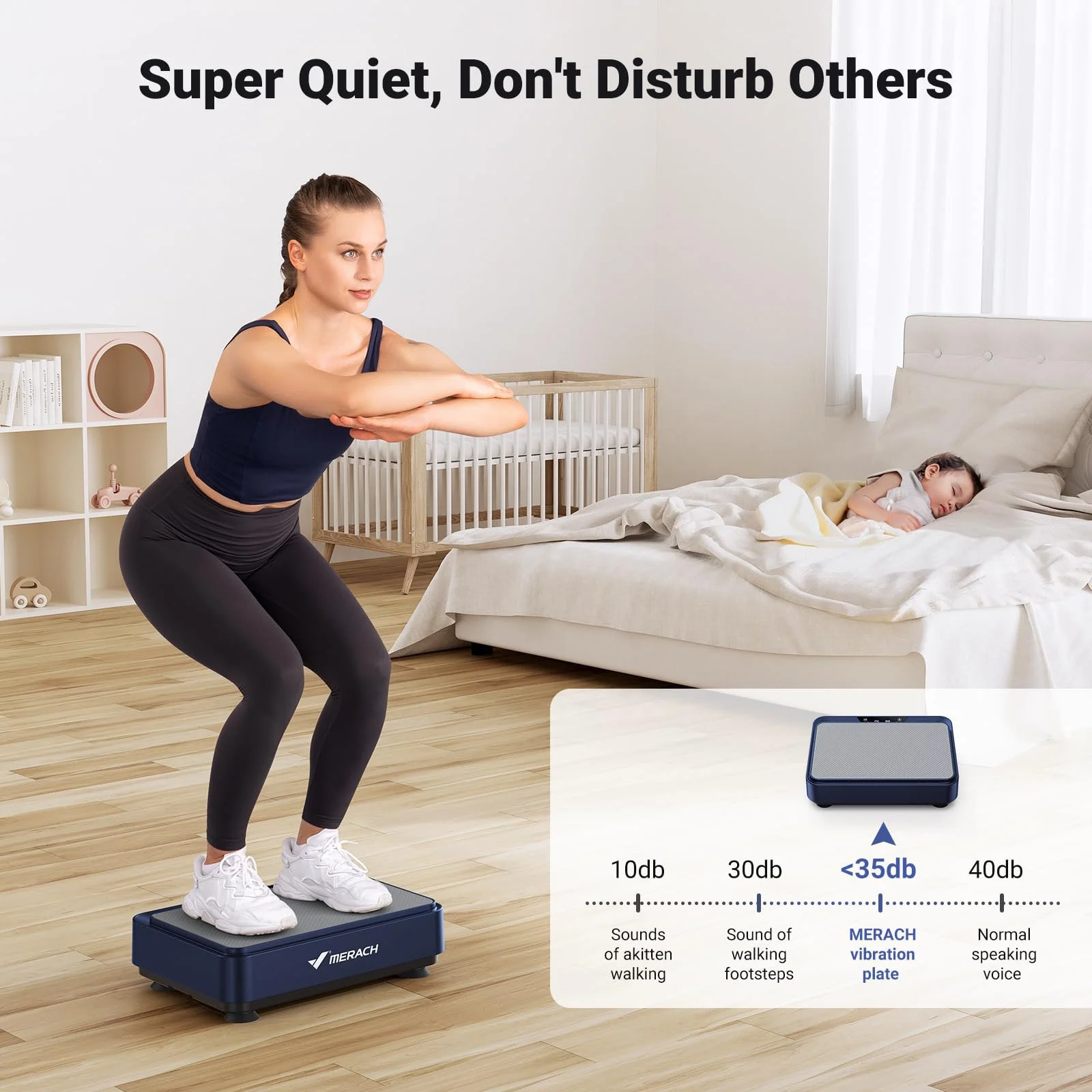 TUDEEN Fitness Massage of Vibration Plate Exercise Machine for Burn Whole Body Calorie