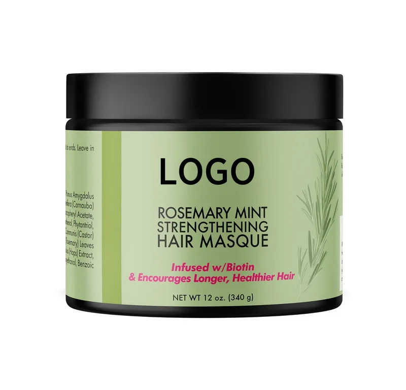 Custom Rosemary Mint Strengthening Hair Mask Essential Oil&Biotin Deep Treatment Repair for Dry Damaged Frizzy Hair Masque Care