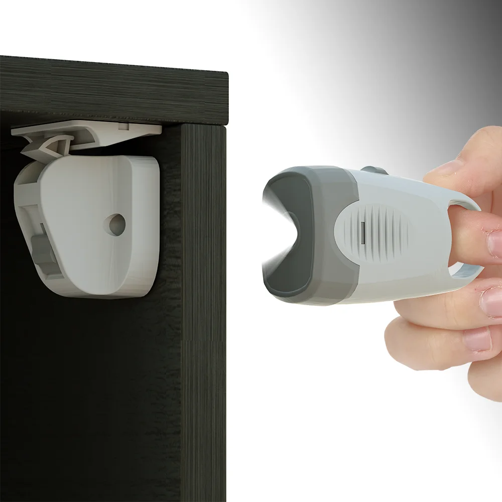 OEM Magnetic Baby Child Kids Safety Lock Magnetic Locking System Drawer Cabinet Cupboard Magnetic Lock with Key.