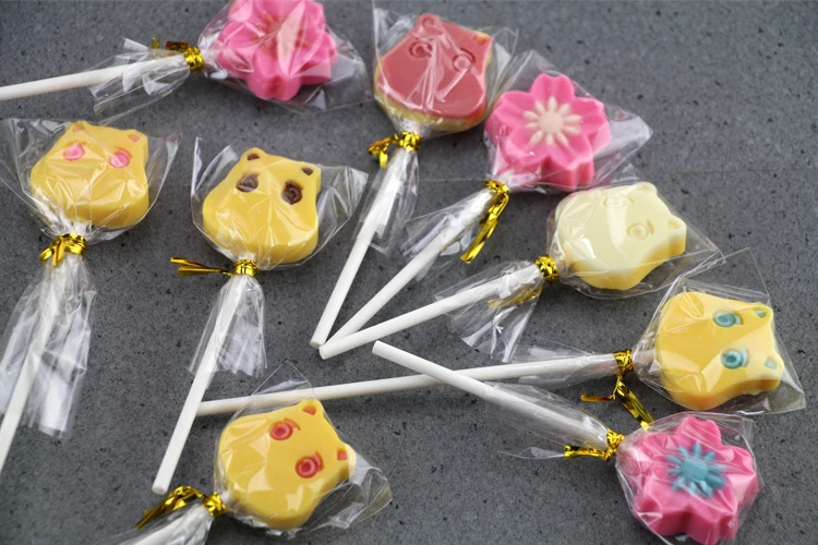 10 CM 7.6 CM 15CM Candy lollipops packaging plastic   mold  lipgloss tubes  long paper  lollipop sticks