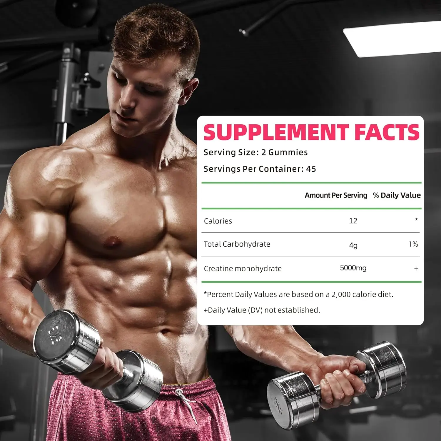 Darwin OEM Private label Creatine Monohydrate Gummies 5000mg Chewables Creatine Monohydrate Energy Boost