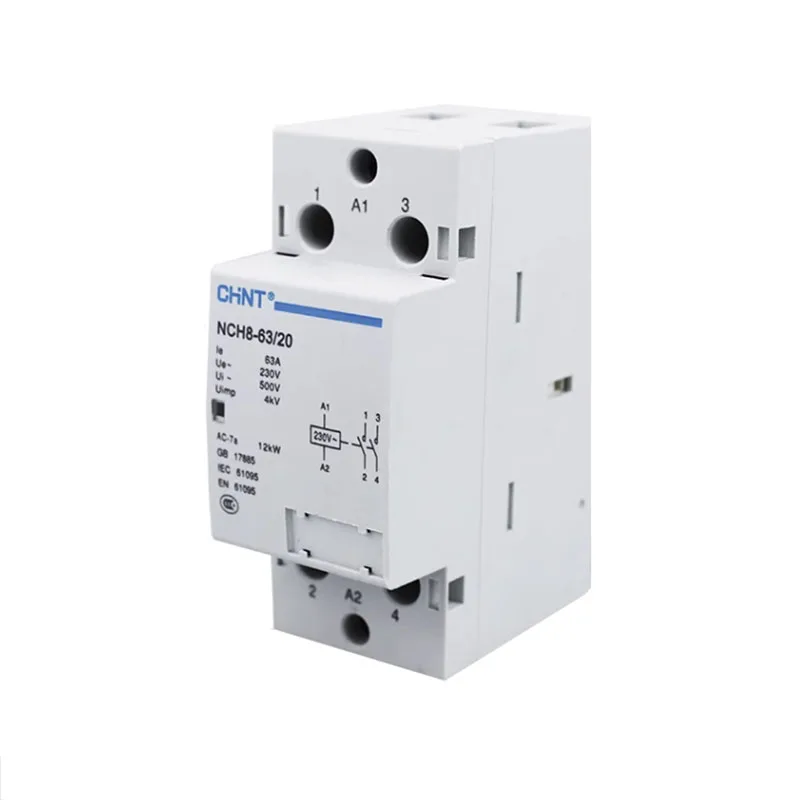 NCH8-63/40 AC220/230V household guide rail type small single-phase chint ac contactor