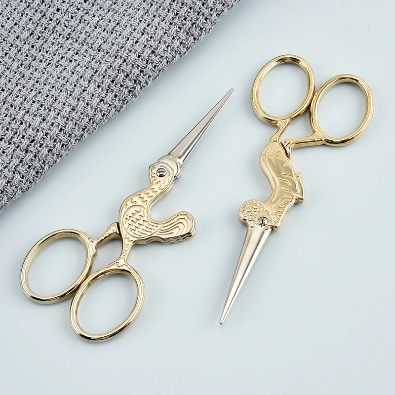 Best Vintage Small Craft Scissors Half Gold Coated Fancy Embroidery Scissors