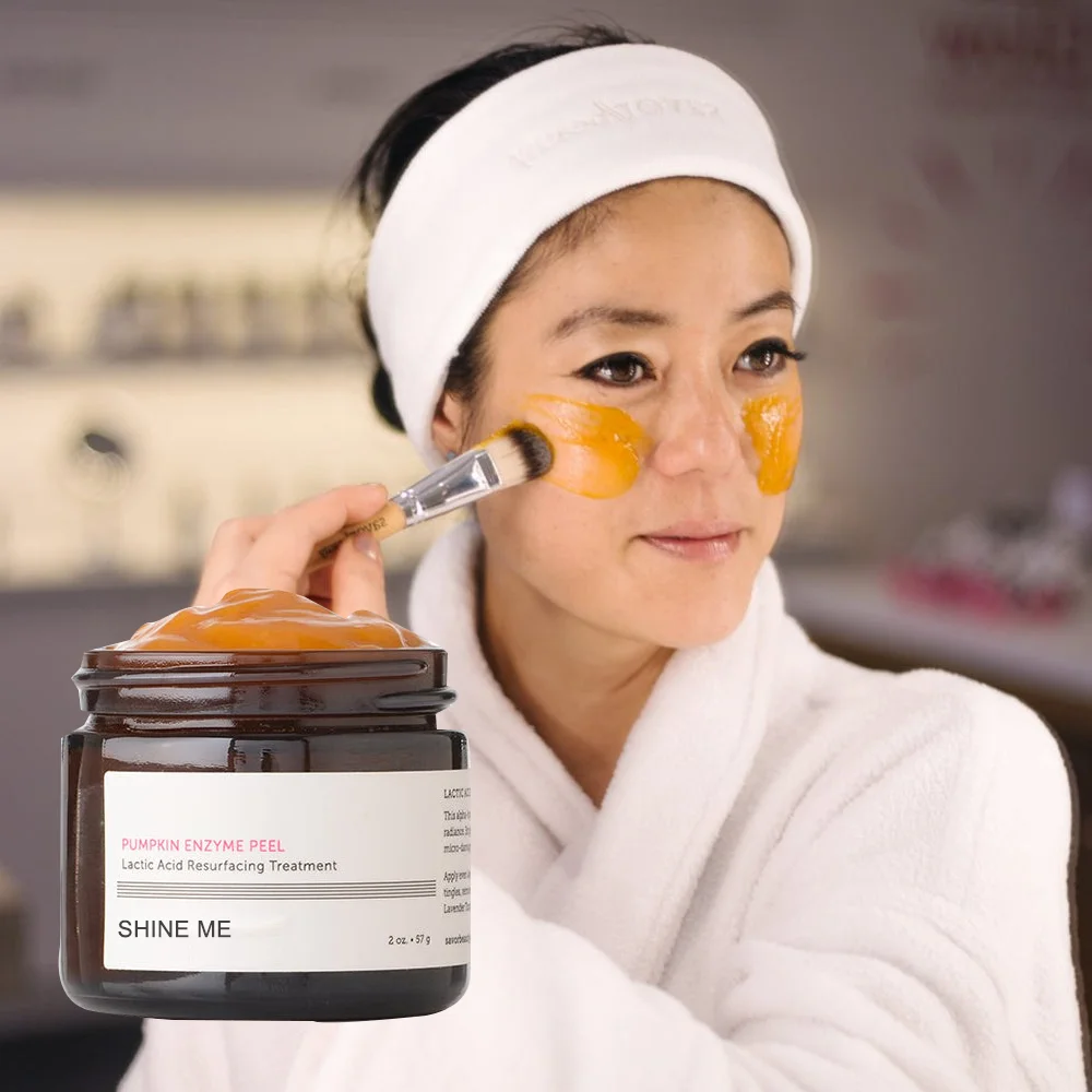 Pumpkin Enzyme Peel Mask Lactic Acid Exfoliating Anti-Inflammatory Reduces Acne PHA Cell Turnover increases Collagen Face Cream