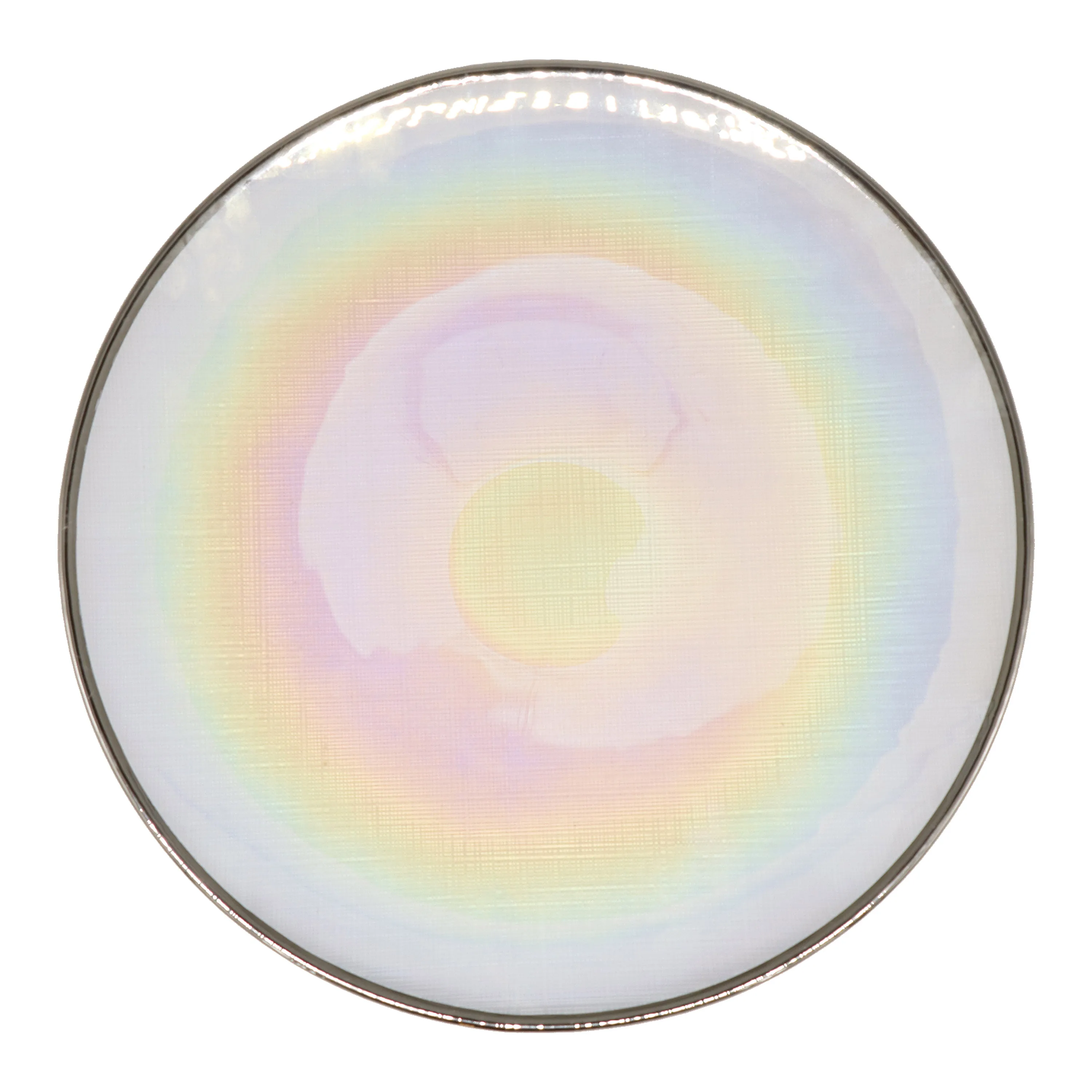 13-inch Clear Glass Round Charger Plates for Weddings Churches Restaurants and Events with a rose gold silver or gold rim