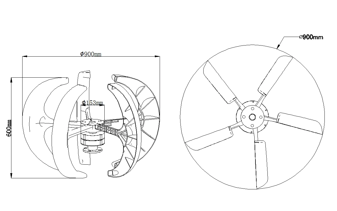Factory Wholesale 100W 200W 300W  Wind Turbine Generator Household Small Horizontal Axis wind turbine System