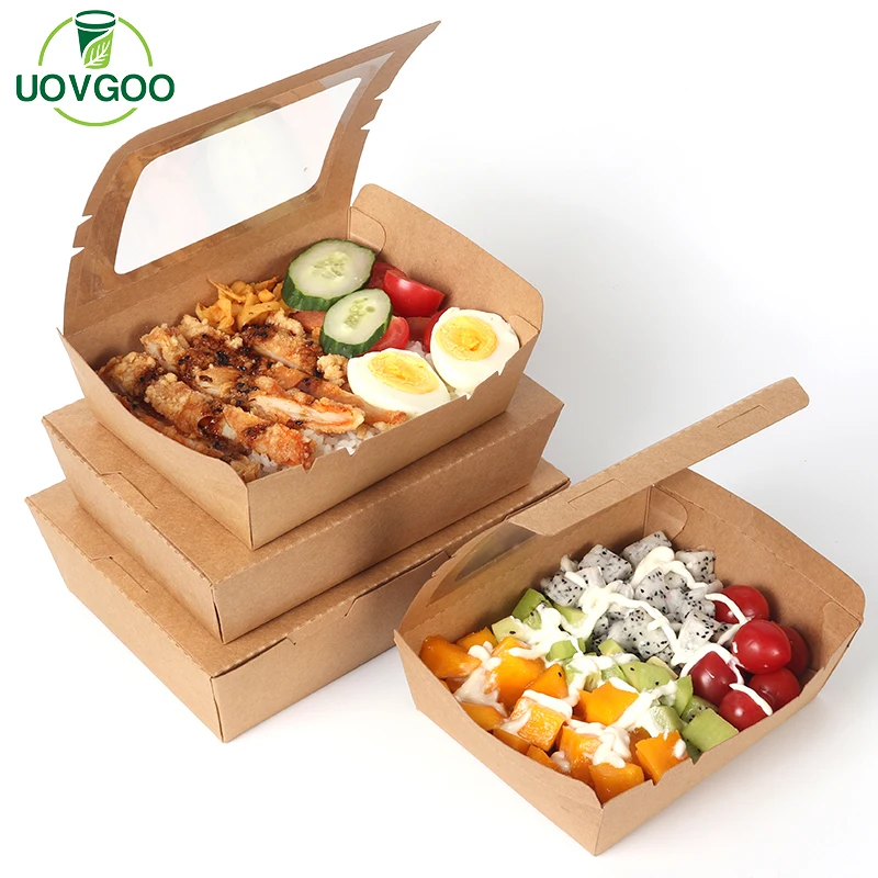 low price biodegradable custom logo takeaway disposable food grade takeaway boxes packaging for salad