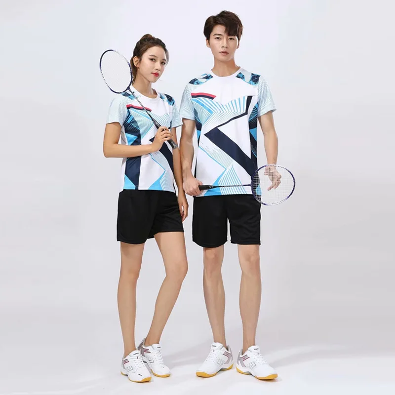 Оптовая продажа спортивная одежда дизайнерская футболка для бадминтона с коротким рукавом впитывающая пот дышащая