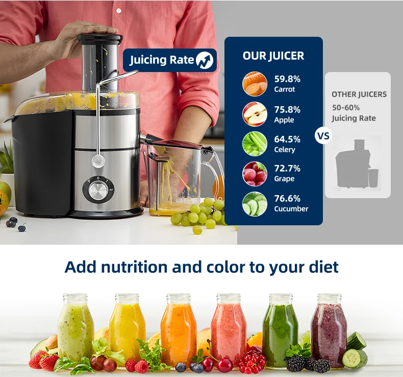 Hot Selling 1000ml Slow Juicer Multifunctional Lower Noise Big Mouth Cold Press Masticating Juicer Slow Juicer