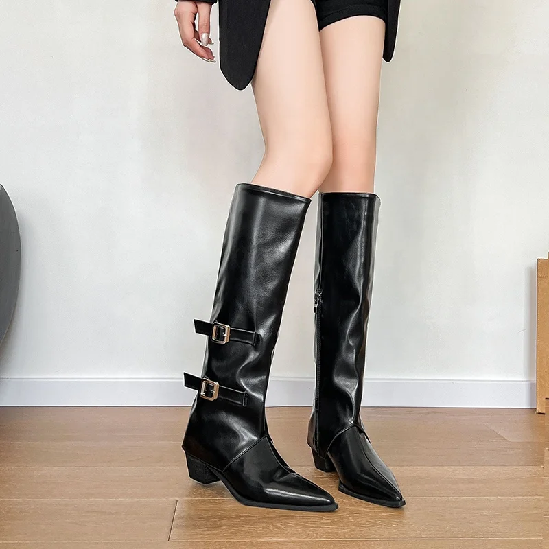 Factory Wholesale Leather Boots for Ladies Shoes Women 2024 Snow Winter