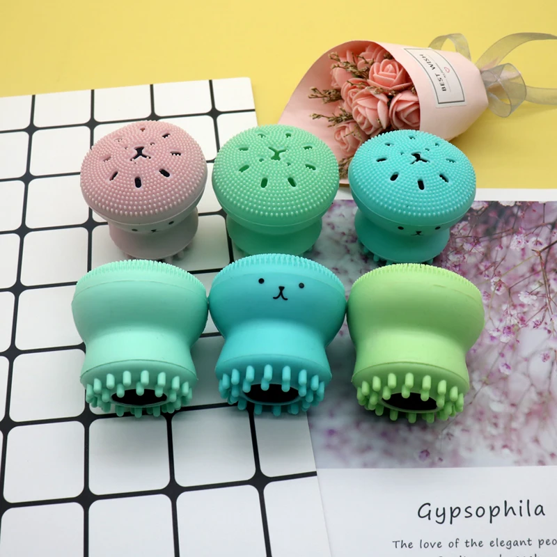 Portable Mini Silicone Octopus Shape Face Deep Cleanser Skin Care Tool Face Washing Brush Massage Exfoliator