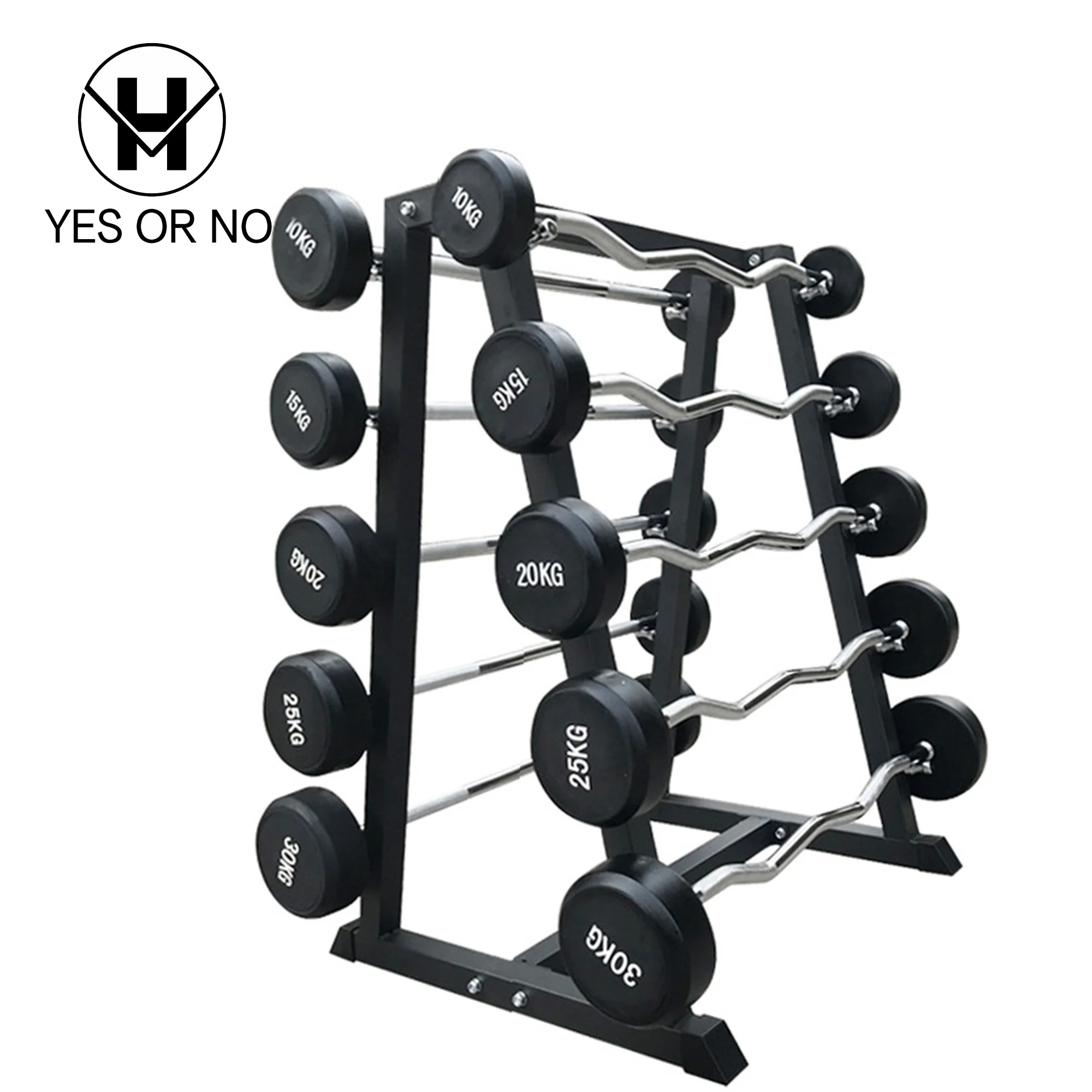 Top Sale Indoor Fitness Equipment Weightlifting Straight Curl Rubber Barbell Bar for Gym