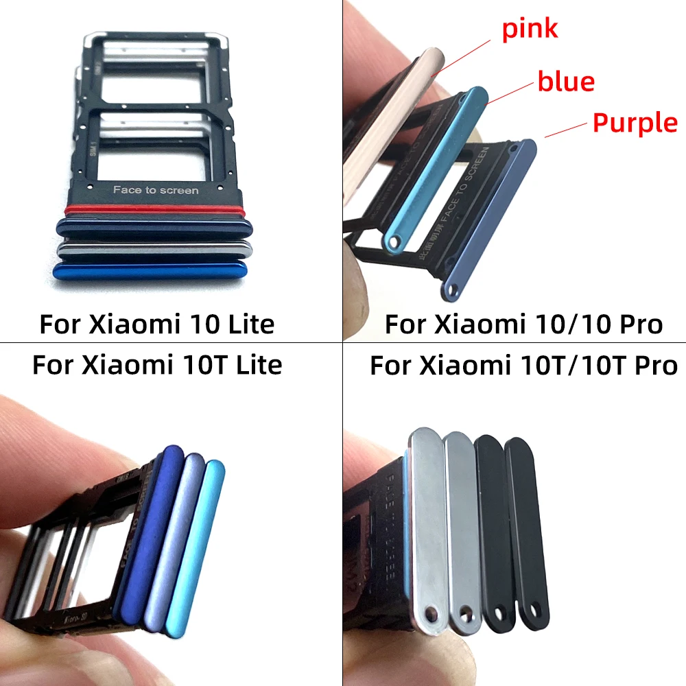 Sim Card Slot Tray Holder For Xiaomi Mi 10 10T Pro Lite SIM Card Tray Slot Holder Adapter Accessories Spare Parts Wholesale