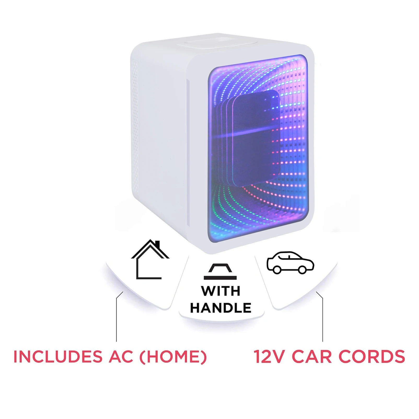 Wholesale 4 Liter Thermoelectric Mirror Led Glass Door Mini Drink Beauty Fridge With Infinity Led Light Door