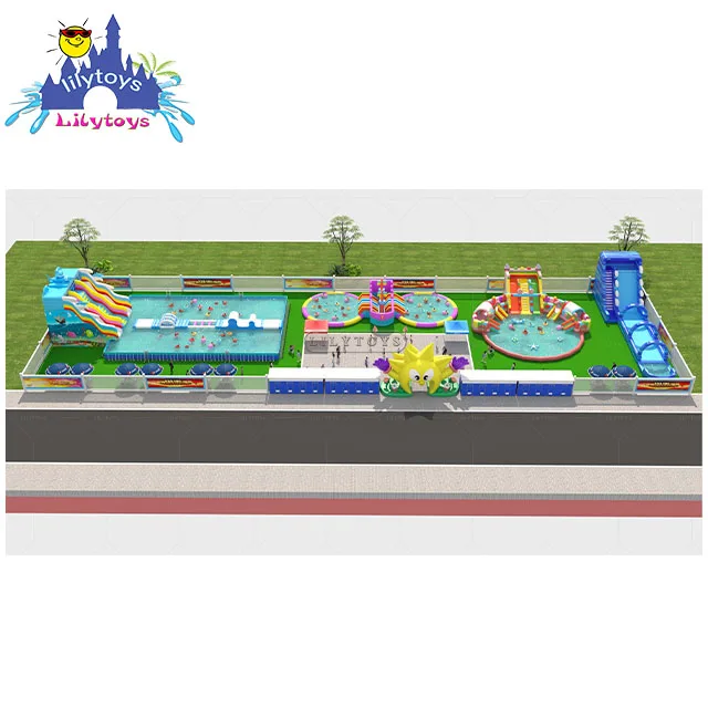 Lilytoys Playground Manufacturer Water Park Slide Customize Inflatable Land Theme Park