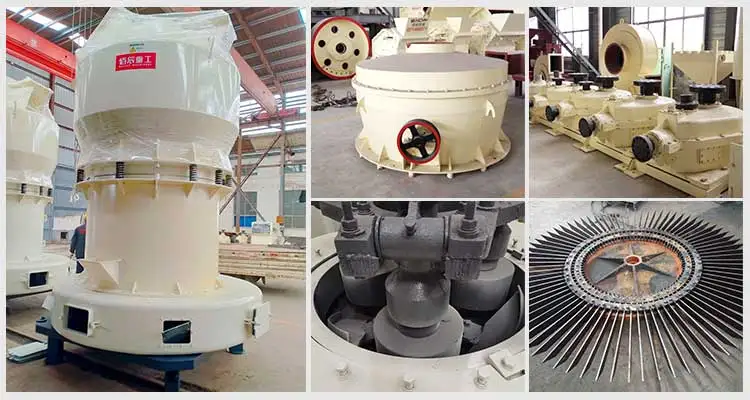 High Output Gypsum Grinding Process Plant Line, 200Mesh Calcium Carbonate Barite Kaolin Powder Raymond Mill With Dust Collector