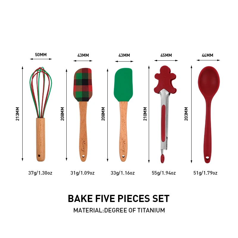 Hopesun Manufacturers Baking Accessories Cake Decorating Tools Silicone Baking Tools Set Christmas Baking Tools