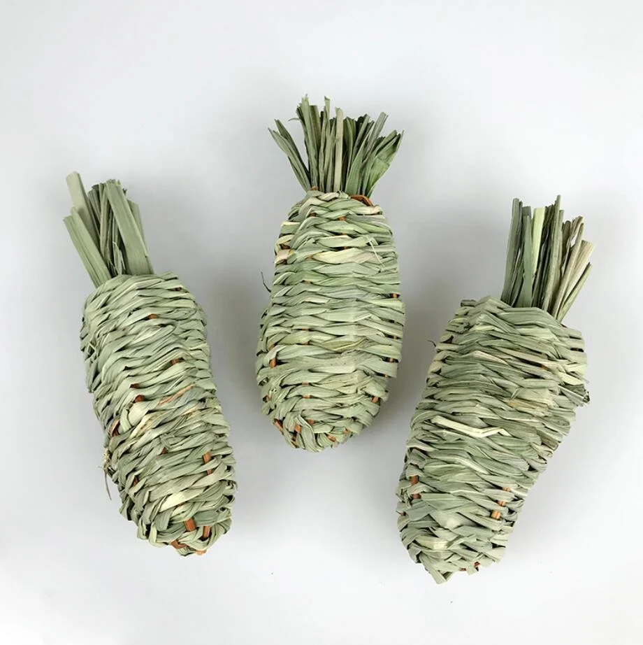 Small Animals Bunny Pet Rabbit Guinea Pigs Chinchillas Hamsters Woven Activity Chew Natural Grass Carrot Toys