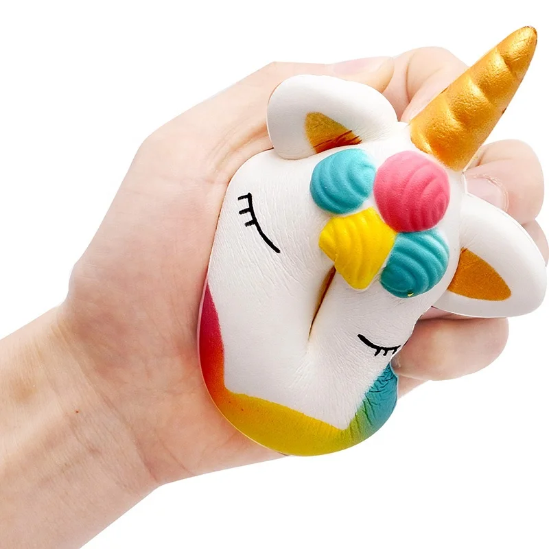 juguetes al por mayor kawaii jumbo Amazon custom PU foam food squishies toy unicorn squishy donut