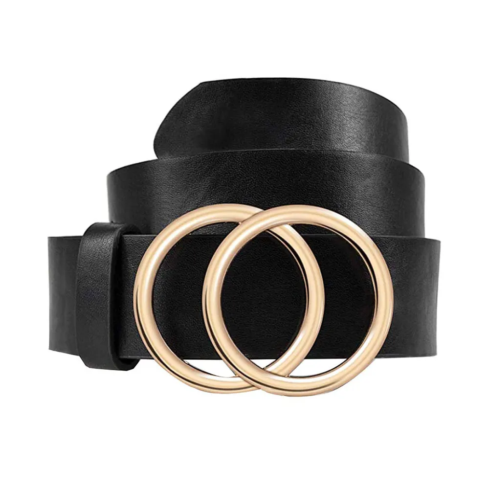 New Fashion Factory Wholesale Custom Round Buckle Heavy Duty Custom Genuine Black Leather Belt Formal Casual Use