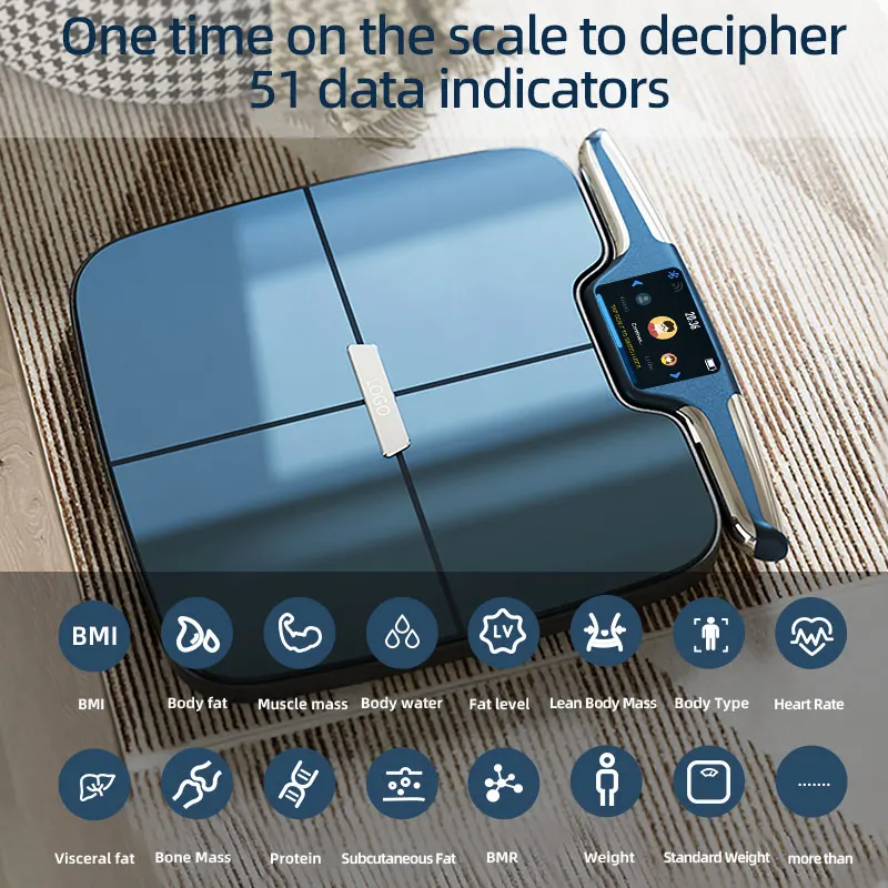 Intelligent BMI 8 point contact electrodes BIA body fat smart scale for body weight scale with 8 electrodes