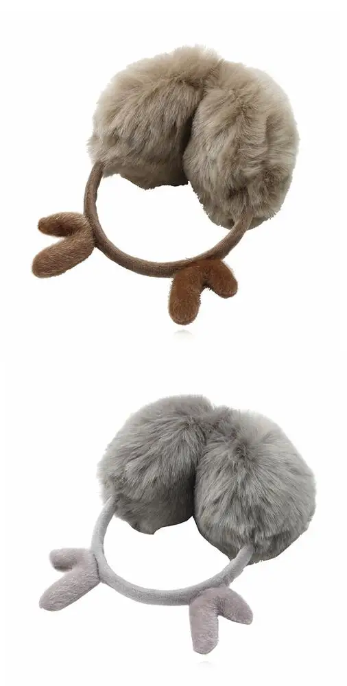 Winter warm cute antlers earmuffs