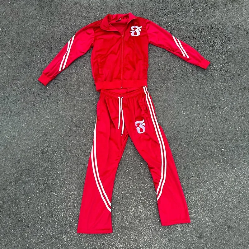 Rainbow Spray Custom Windbreaker Suit Two Piece Set Zip Up Jacket Sweatsuit Nylon Zipper Track Suit Windbreaker Tracksuit