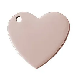 Rose Gold Custom stainless steel keychain Golden engraved heart tags Heart Shape Steel Ornaments