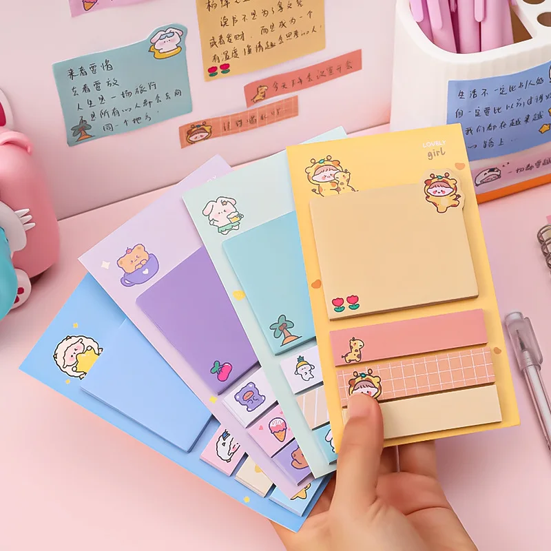 Kawaii Custom Office School Stationery Adhesive Stickers Promotional Padded Memo Note Sticky Notepad Pads Posted It Sticky Pad