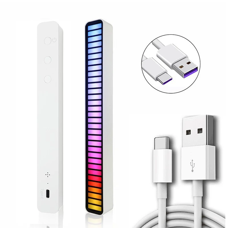 Music LED Rhythm Light Built-in Battery with APP Control RGB Voice Control Sound Voice-Activated RGB Pickup Lamp