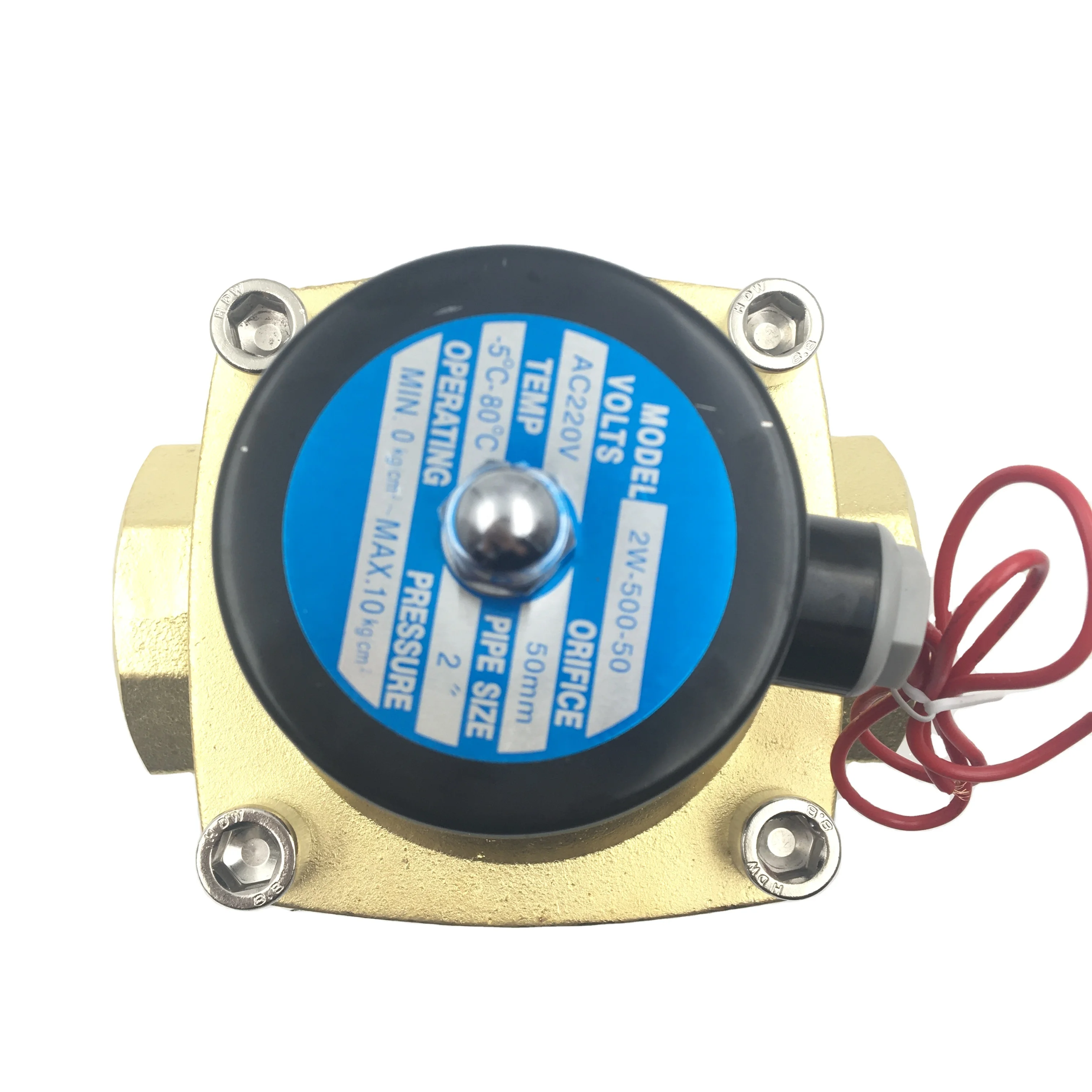 2W500-50  Normally closed 2 way  2 inch Brass Air Oil Water solenoid valve