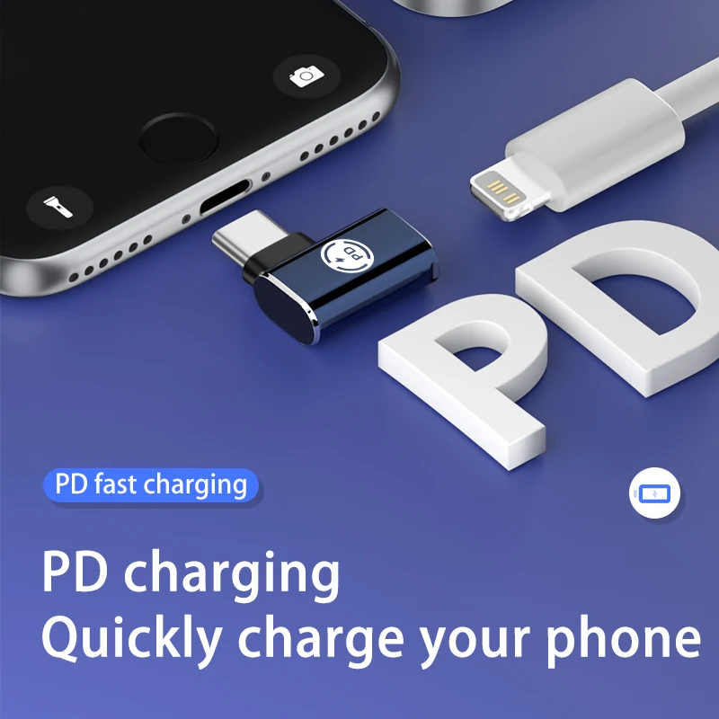 USB Type C to 8pin adapter 9V 3A 35W PD fast charging conversion connector for iPhone iPad Macbook