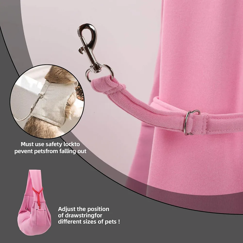 A980 OEM Dog Carrier Sling Reversible Puppy Purse Storage Pocket Hand-Free Dog Cat Sling Small Travel Safety Harness Pet Carrier