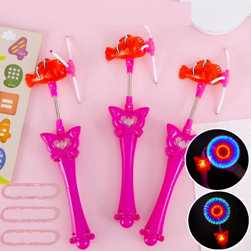 Glowing fish windmill colorful flash electric fish windmill large colorful music fish windmill wholesale