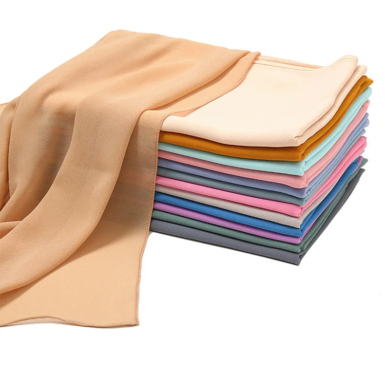 wholesale  fashion hot sale ladies Chiffon Hijab scarf Muslim scarf for women square hijab High Quality Malaysia supplier