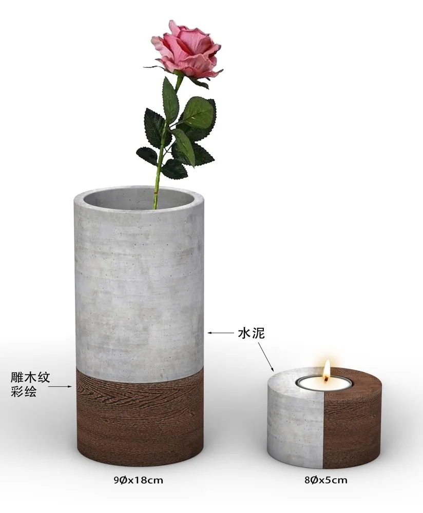 Modern concrete flower pot vase with hand painting home decorations Flower Pots & Planters