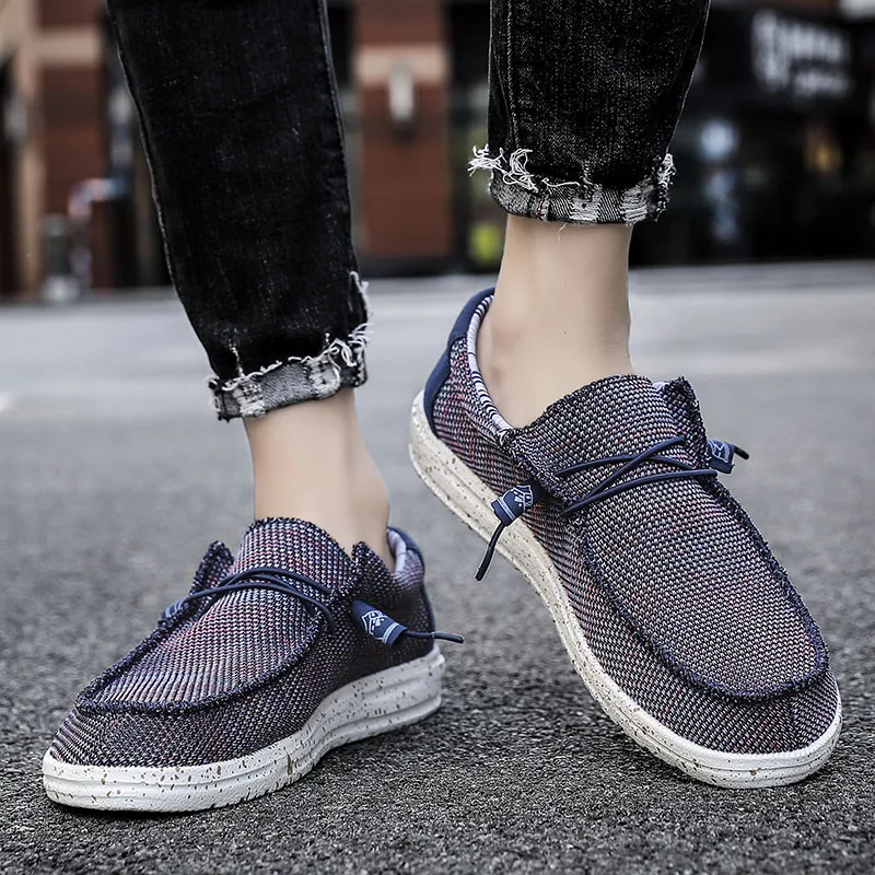 Wholesale Trendy Lazy Slip-on Casual  Sneakers,Custom Hey Dude Men Loafers  Boat Shoes Men Loafers Casual Canvas  Shoes