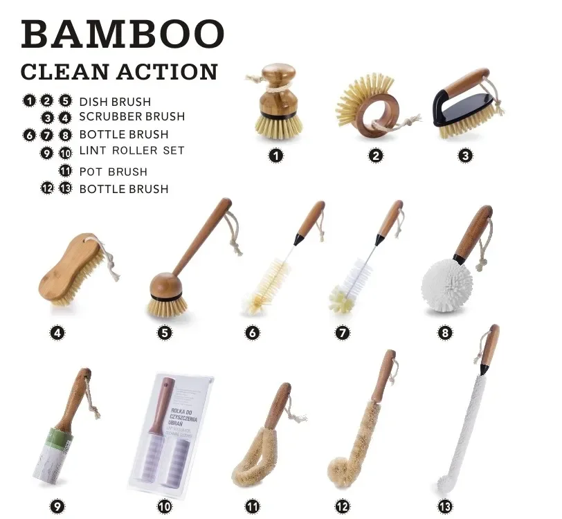 Masthome Eco-Friendly Bamboo & Plastic Series Home Cleaning Cup Brush Household Kitchen Eva Bottle Washing Brush