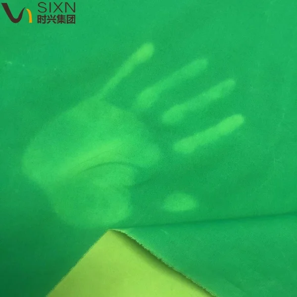 Green To Yellow Color Changing Temperature Sensitive 100% Polyester Peach Skin Lightweight Fabric For Trousers