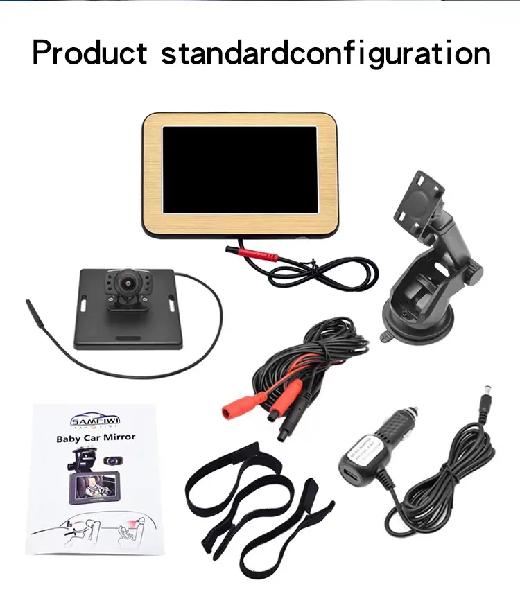 Amazon Hot Selling 2024 5inch Car Baby Mirror Monitor Back Seat Baby Car Camera Monitoring Video for Viewing Baby