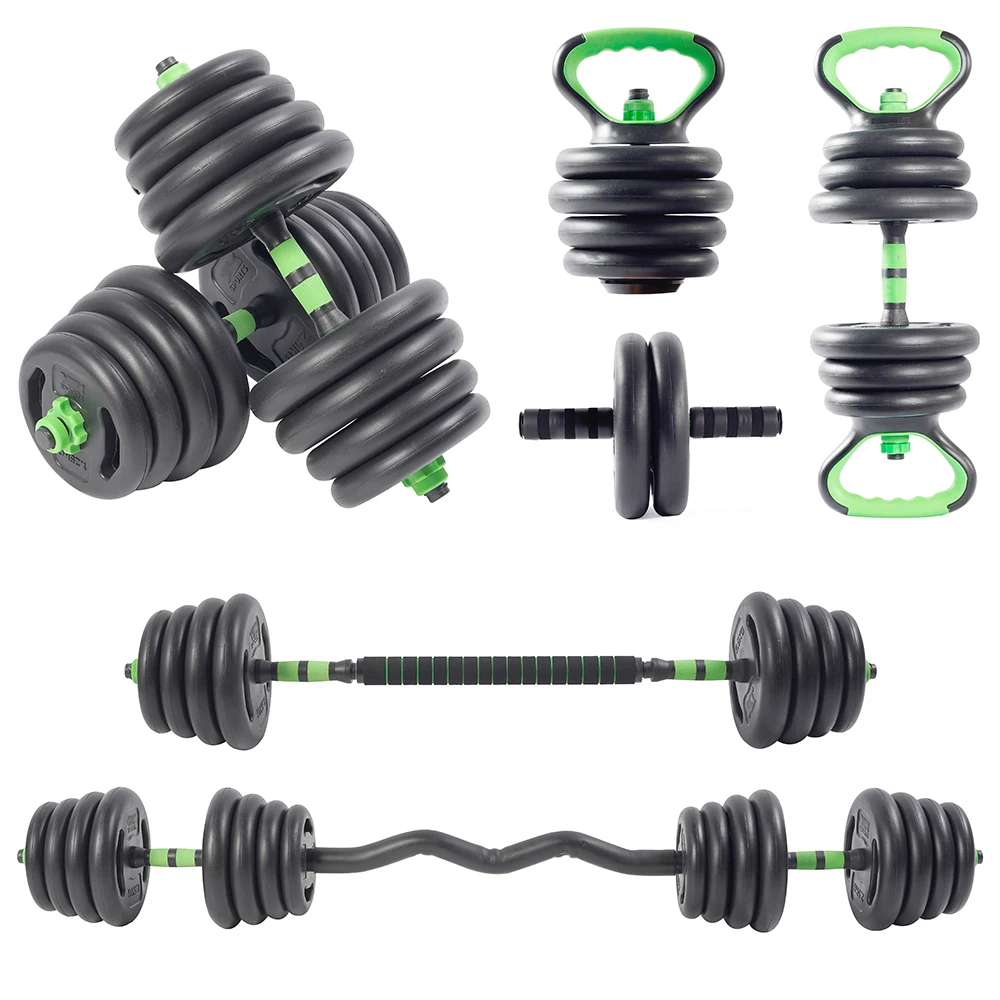Tellus Fitness Custom Logo Adjustable Dumbbell Barbell and Kettlebell Set 10 kg to 40 kg Free Weights for Body Building