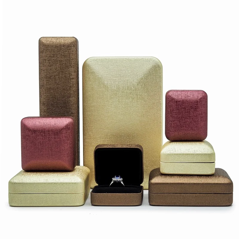 New mini portable travel jewelry box leatherette paper jewelry box ring presentation box