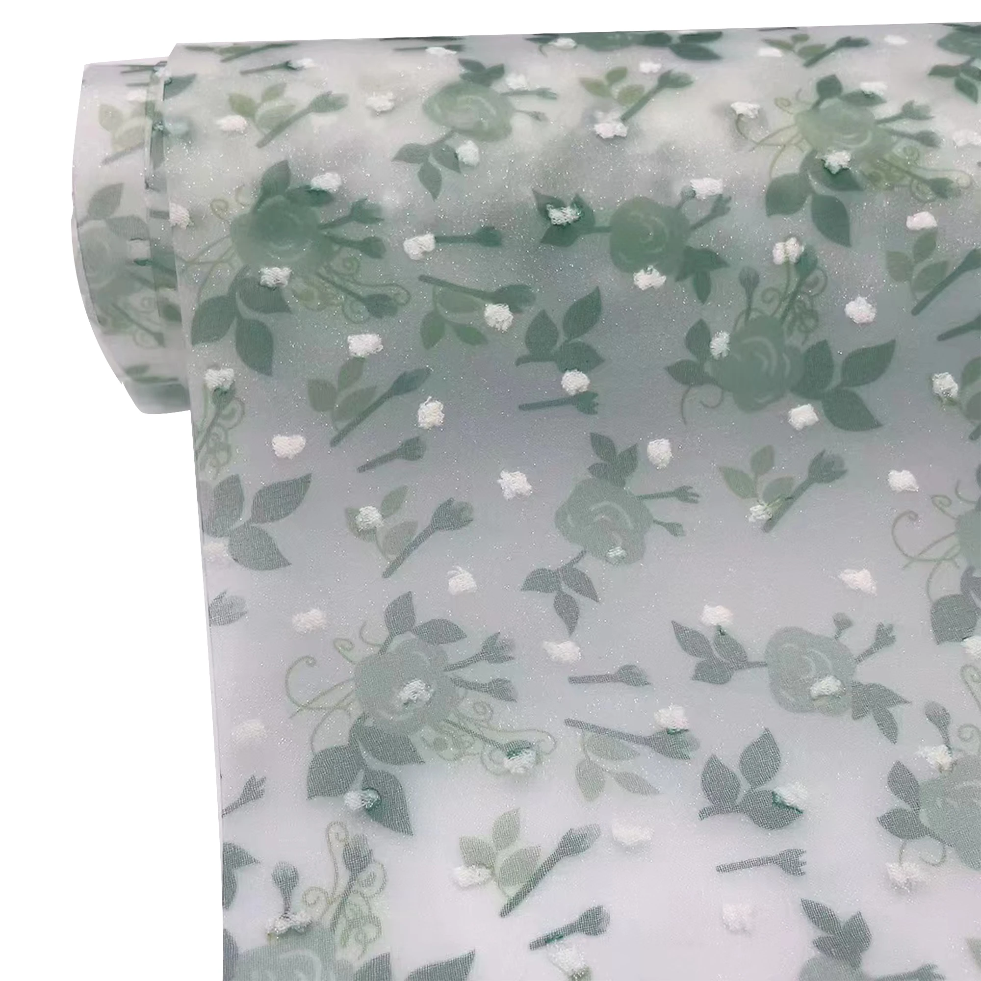 Frosted embroider EVA transparent plastic roll film for making handbag/shoe material/cosmetic bag