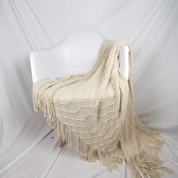  Складное европейское и Amarican stayle полиэфирное/хлопковое необычное алмазное одеяло для дивана вязаное