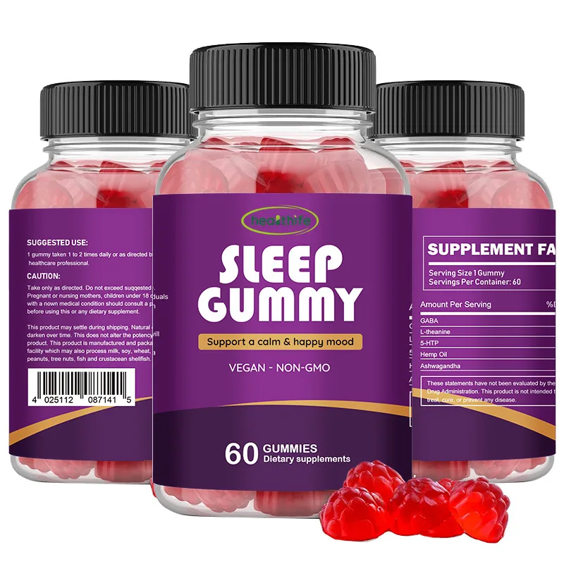Private Label Sleep Deep Aid Gummies With GABA L theanine 5 HTP Hemp Ashwagandha Gummy Candy
