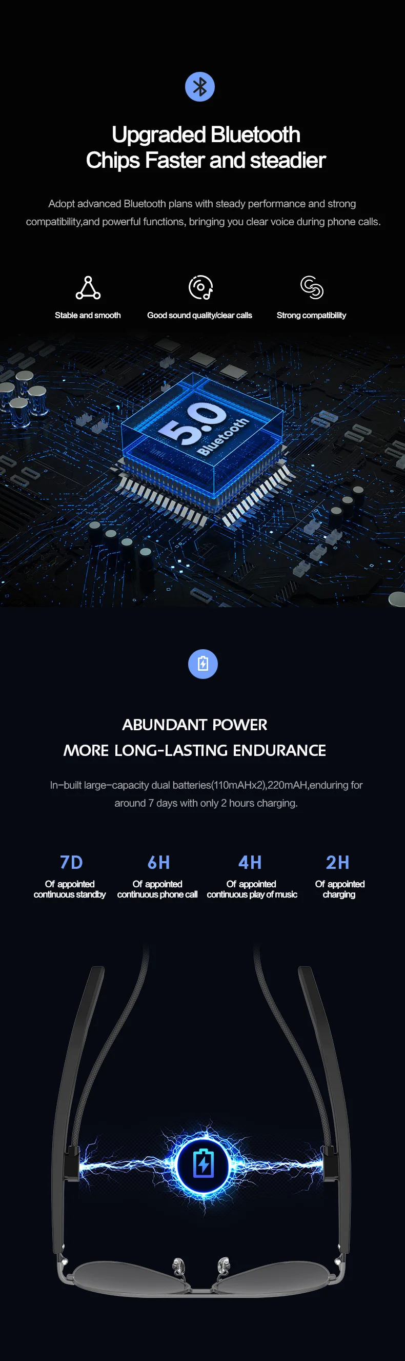 Wireless Headset Sunglasses Bluetooth Outdoor Fishing Driving Trendy Vintage Mp3 Player Rectangular Glasses Bluetooth